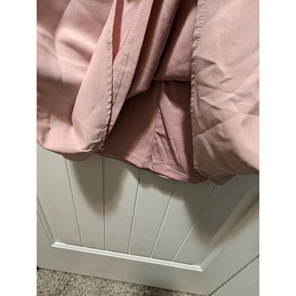 TCEC Puff Sleeve Fitted Waist Pink Mini Dress Spring Summer Size L - Picture 4 of 8